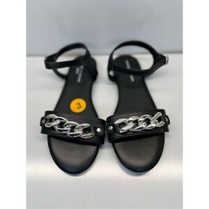 Marc Fisher  Girls Faux Leather Black Sandals Shoes Size 3